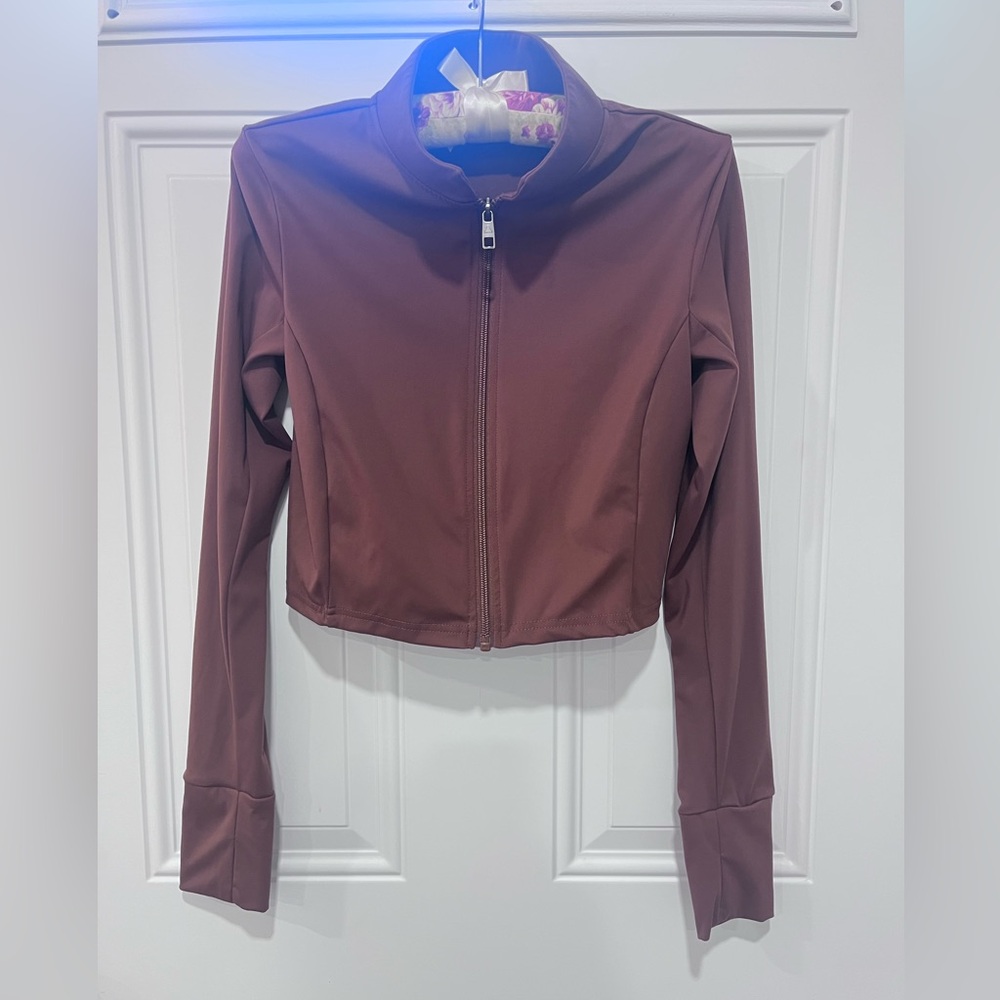 NWOT Vitality (Original brand name Balance) Cropped Brown Jacket Size Small